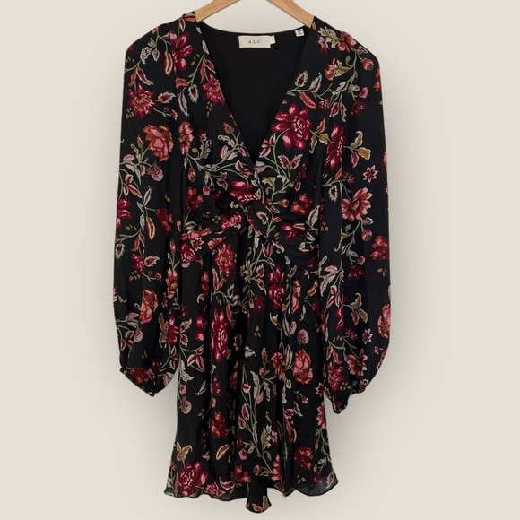A.L.C. | Floral Wrap Mini Dress | Size 4 - Picture 9 of 10